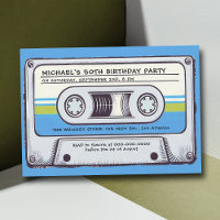 Retro Music Cassette Mixtape Men 50th Birthday