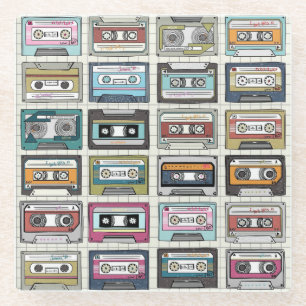 Retro Music Cassette: Nostalgic Icon Glass Coaster