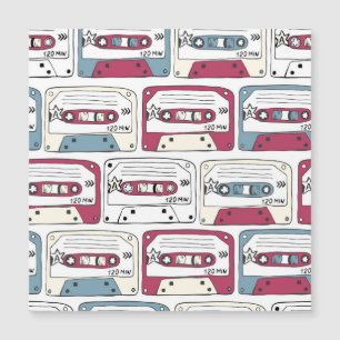 Retro Music Cassettes: Rock Background Pattern