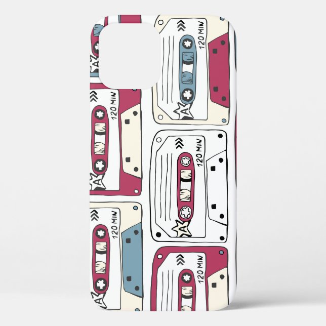 Retro Music Cassettes: Rock Background Pattern Case-Mate iPhone Case (Back)