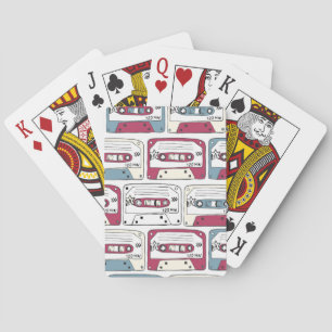 Retro Music Cassettes: Rock Background Pattern Playing Cards