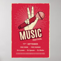Retro music concert event announcement Invitation