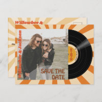 Retro Music Festival Record Save the Date Postcard