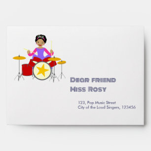 Retro music girls band Birthday Party Envelope