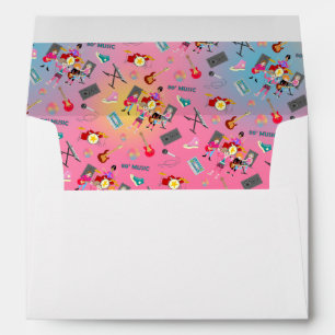 Retro music girls band Birthday Party Envelope