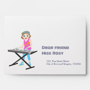 Retro music girls band Birthday Party Envelope