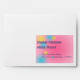 Retro music girls band Birthday Party Envelope