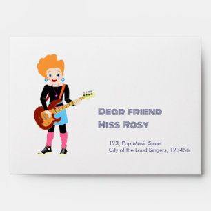 Retro music girls band Birthday Party Envelope