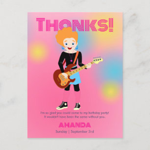 Retro music girls band Birthday Party Postcard