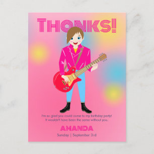 Retro music girls band Birthday Party Postcard