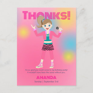 Retro music girls band Birthday Party Postcard