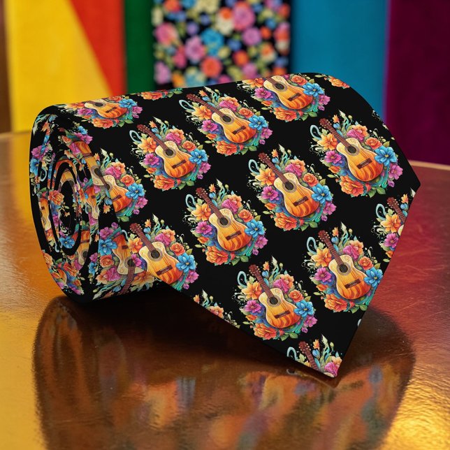 Retro Music Guitar Custom Necktie Tie (Creator Uploaded)