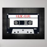 RETRO "MUSIC IS LIFE" POSTER - POP ART CASSETTE<br><div class="desc">Is music like air to you? Something you need in your life at all times? Then this is the Originals® poster for you! Keep it how it is or make it ALL YOURS by changing the font colours around, customising it with your choice message, name or even feature your band's...</div>