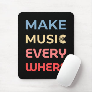 Retro Music Lover Gift – Make Music Everywhere Mouse Pad