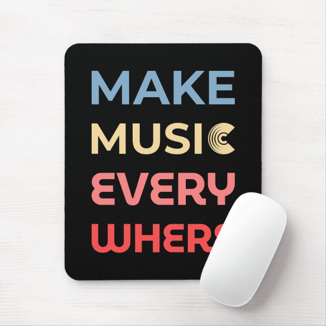 Retro Music Lover Gift – Make Music Everywhere  Mouse Pad (With Mouse)