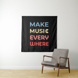 Retro Music Lover Gift – Make Music Everywhere  Tapestry