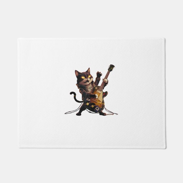 Retro Music Lover Heavy Metal Electric Guitar Funn Doormat (Front)