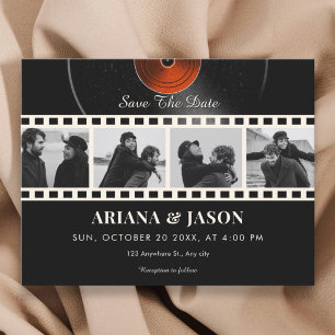Retro music photo invitation