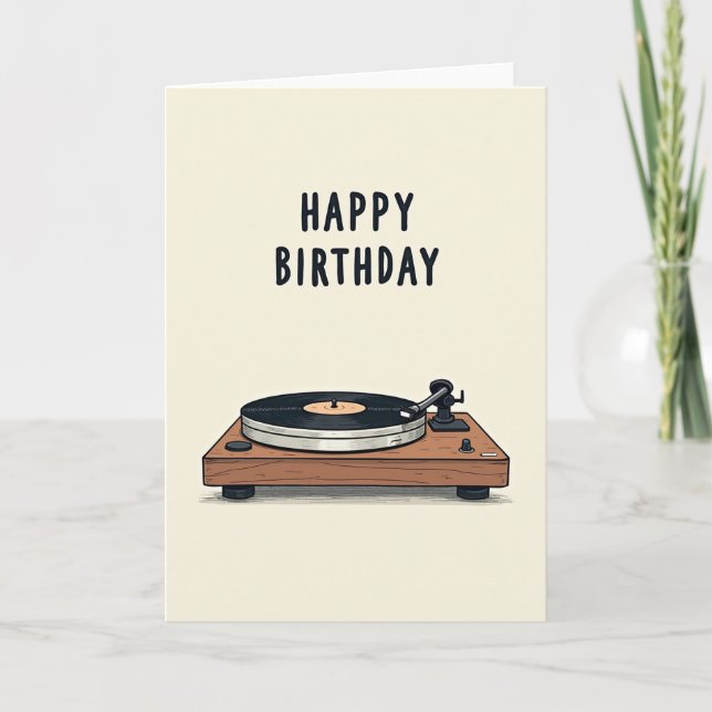 Retro Music Player Birthday Card (Front)