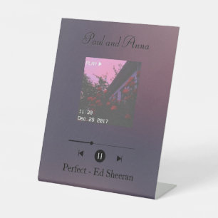 Retro Music Player Photo Plaque Pedestal Sign
