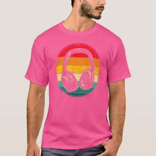 Retro Music Producer Dj Vintage Headphones Gamer T-Shirt