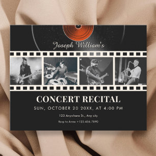 Retro music recital photo  invitation