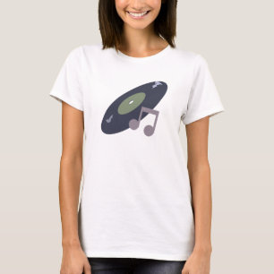 Retro Music Record & Note Original Colours T-Shirt