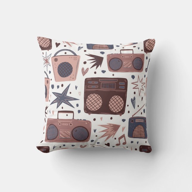 Retro Music Seamless Vintage Pattern. Cushion (Front)