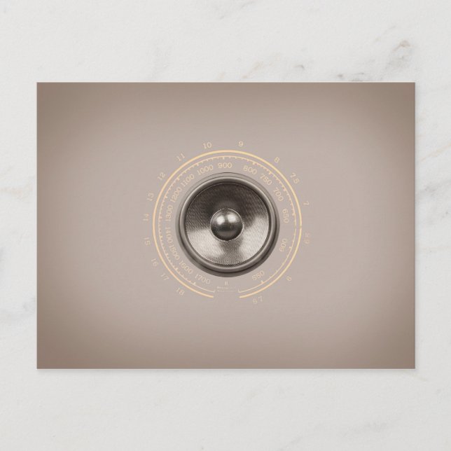 Retro Music Speaker Postcard (Front)