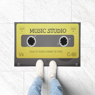 Retro Music Tape Personalised Doormat