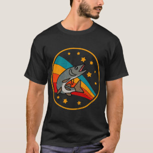 Retro Muskie, Musky or Muskellunge in Space Fishin T-Shirt