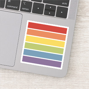 Retro Muted Colour Gay Pride Rainbow