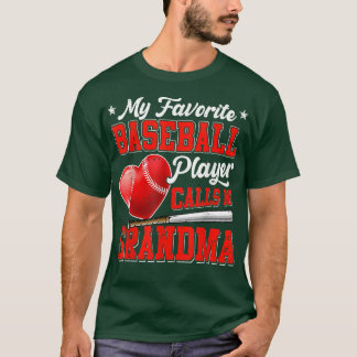 Retro My Favorite Baseball Player Calls Me Grandma T-Shirt