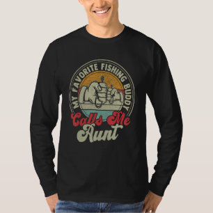 Retro My Favorite Fishing Buddy Call Me Aunt Fishi T-Shirt