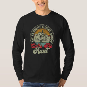 Retro My Favorite Fishing Buddy Call Me Aunt Fishi T-Shirt
