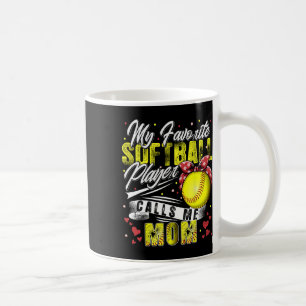 Retro My Favorite Softbyll Player Calls Me Mom Mot Coffee Mug