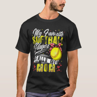 Retro My Favorite Softbyll Player Calls Me Mom Mot T-Shirt