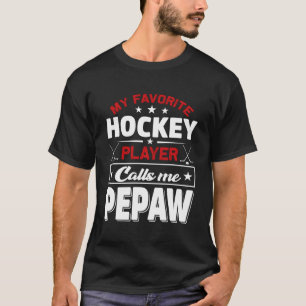 Retro My Favourite Hockey Player Calls Me Pepaw Fa T-Shirt