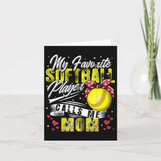 Retro My Favourite Softball Player Calls Me Mum Mo Card