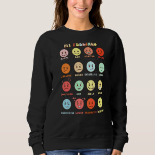 Retro My Feelings Emotion Faces Mental Health Matt Sweatshirt