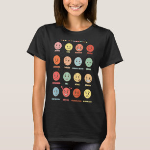 Retro My Feelings Emotion Faces Mental Health Matt T-Shirt