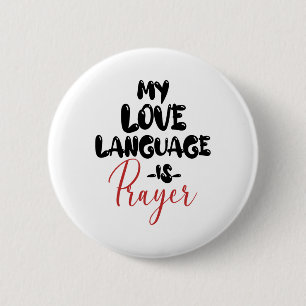 Retro My Love Language Is Prayer Jesus Christian E 6 Cm Round Badge
