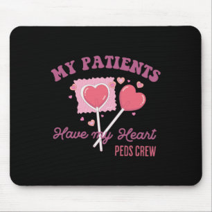 Retro My Patients Have My Heart Paediatrics Crew V Mouse Pad