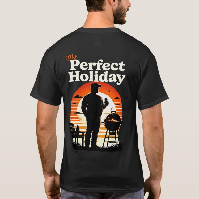Retro My Perfect Holiday Light Text Front & Back T-Shirt (Back)
