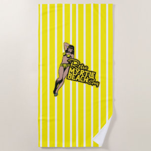 retro myrtle beach guy beach towel
