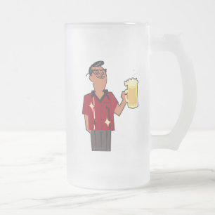 Retro Myrtle Beach Guy Frosted Glass Beer Mug