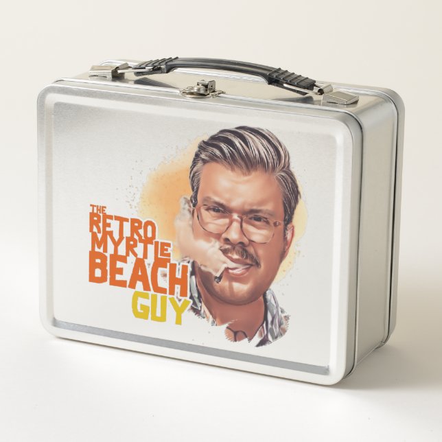 retro myrtle beach guy metal lunch box (Front)