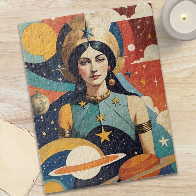 Retro Mystical Celestial Star Goddess Jigsaw Puzzle (Retro Mystical Celestial Star Goddess Jigsaw Puzzle by Puzzle•Pop Designs)