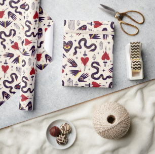 Retro Mystical Pattern Wrapping Paper