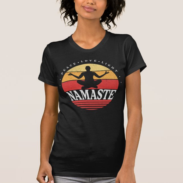 Retro Namaste, yoga pose T-Shirt (Front)